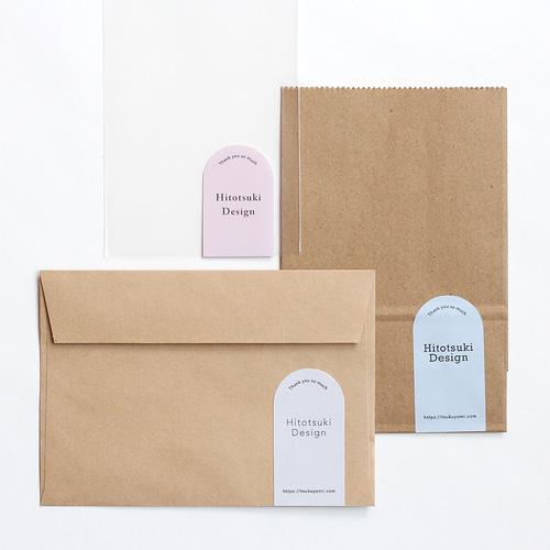 ショップシール 名入れ セミオーダー アーチ型 シール・ステッカー