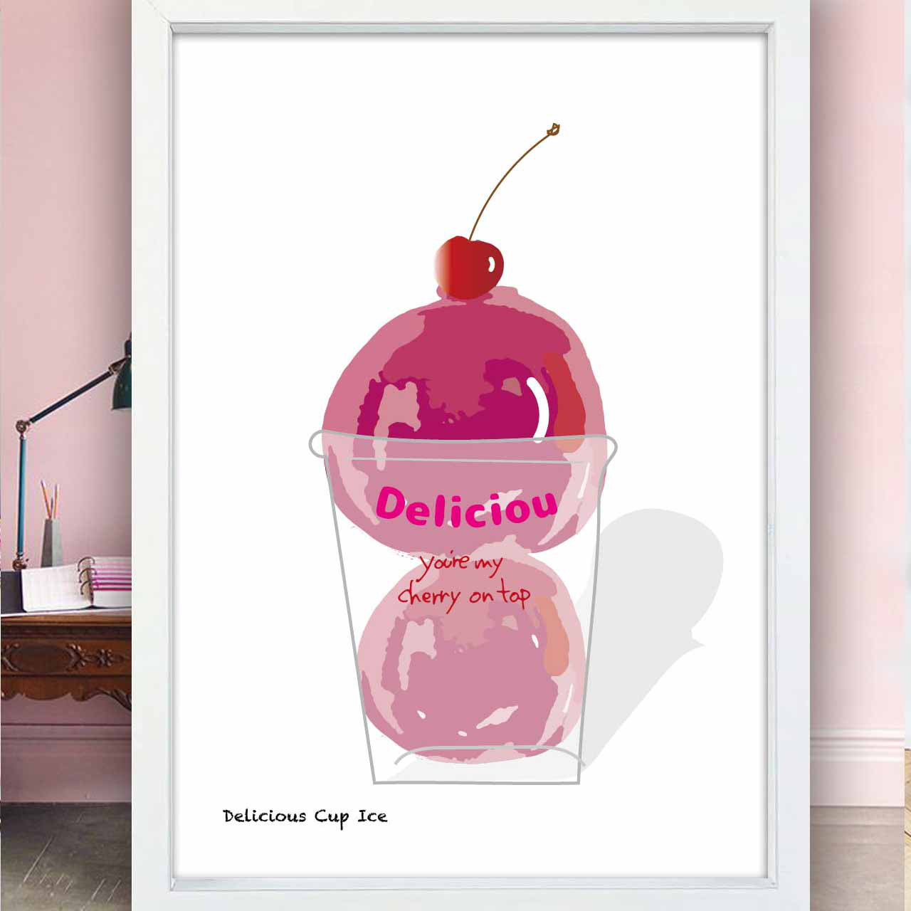 Cup Ice　アイス　イラスト　ポスター　A4 A3 A2 A1　アートポスター　アート/sei検索新着順　2507