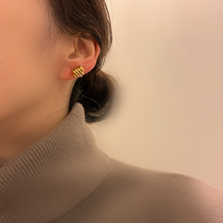 ラスト1点◆18kgp◆Twist coil earrings ステンレス　スチール　金属アレルギー　イヤリング　ピアス 7枚目の画像