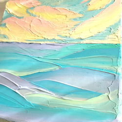 立体パネル　空と海のテクスチャーアート　 20cm×20cm×４㎝ 6枚目の画像