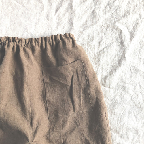 リネンのもんぺ　モカ リネンの短めもんぺ モカ ロングパンツ nuuMonpe 通販 17357842