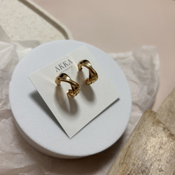 Twist hoop earrings   ツイスト フープイヤリング フープピアス　ステンレススチール　金属アレルギー 15枚目の画像