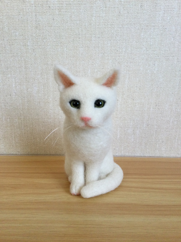 羊毛フェルト 【ずっと一緒だよ】 白猫の仔猫姉妹 猫