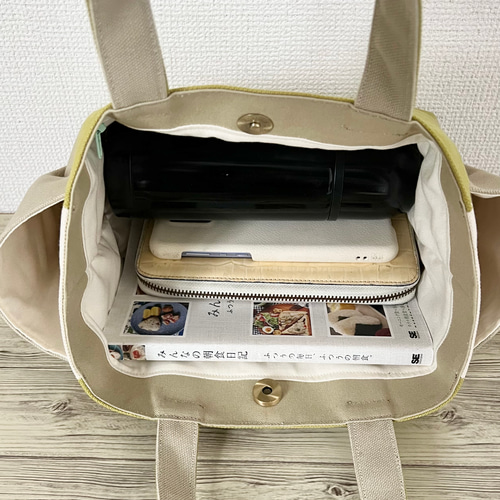 Sサイズ】ヒワグリーン サイドポケット付き 8号倉敷帆布使用 Sサイズ】ヒワグリーン サイドポケット付き 8号倉敷帆布使用