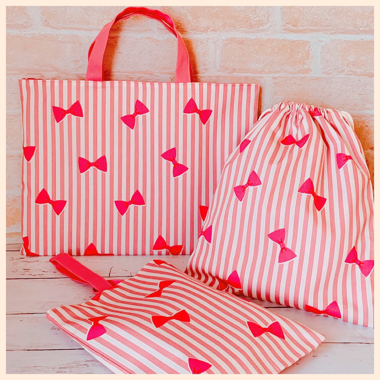 SALE！入園入学グッズ　リボンのレッスンバッグ