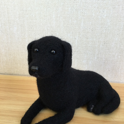 羊毛フェルト 犬 黒ラブ 羊毛フェルト masapan 通販 17358025