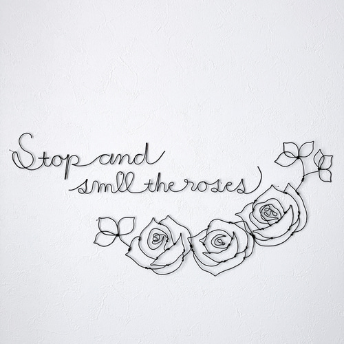 薔薇の壁飾り ワイヤーアート ワイヤークラフト ウォールステッカー