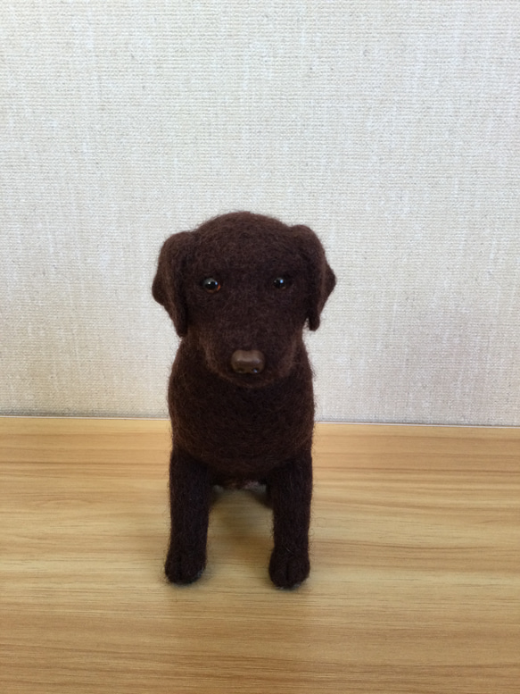 羊毛フェルト 犬 ラブラドールレトリバー チョコラブ 羊毛
