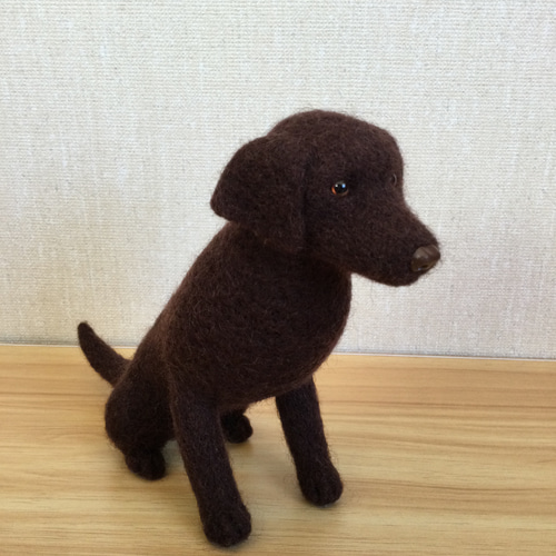 羊毛フェルト 犬 ラブラドールレトリバー チョコラブ 羊毛フェルト