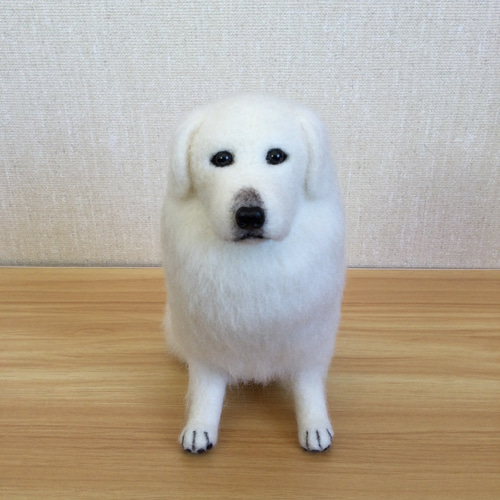 高速配送 羊毛フェルト 犬 グレートピレニーズ 羊毛フェルト masapan 通販 羊毛フェルト