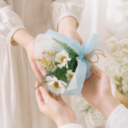 ミニ花束　N プチギフトに】ナチュラルミニブーケ｜気軽に飾れる小さな花束｜枯れ
