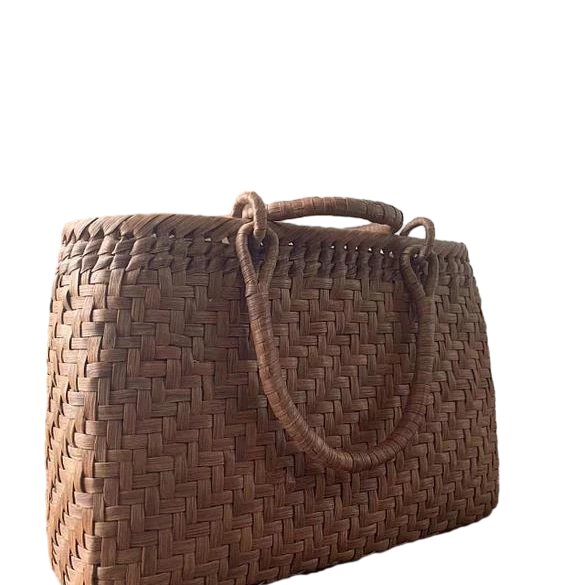 【お得】山葡萄かごバッグ 手作り 籠バッグ 網代編み (約)幅32×本体高さ21.5×マチ10cm        Ω 人気・おすすめ｜使いやすい・旅行におすすめ 品質保証 全国発送 日本国内発送・最短翌日お届け