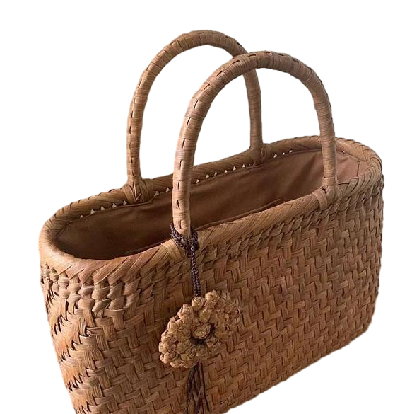 【お得】山葡萄かごバッグ 手作り 籠バッグ 網代編み (約)幅32×本体高さ21.5×マチ10cm        Ω 人気・おすすめ｜使いやすい・旅行におすすめ 品質保証 全国発送 日本国内発送・最短翌日お届け