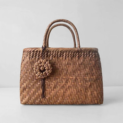 お得】国産山葡萄 手作り かごバッグ 網代編み A4サイズ収納可能 (約