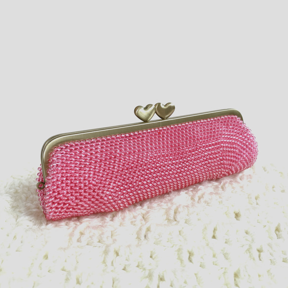 ビーズがま口ハンドメイド☆がま口ポーチ☆メガネケース☆ペンケース