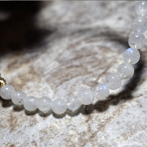 Half Bracelet [エメラルド×レインボームーンストーン×14kgf