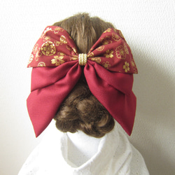 髪飾り　リボン✿金箔桜　ennji　　卒業式　成人式　着物　袴　振袖 3枚目の画像