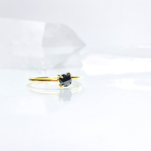 トトロです。ブラックダイヤモンドリング SPR0005 K18 ナチュラルブラックダイヤモンド リングハート