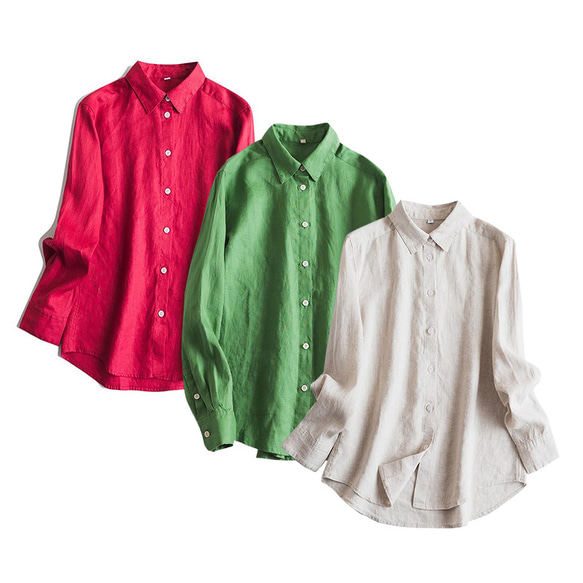 47 新品　大きいサイズ　定価13,200 mao made リネン シャツ mao made マオメイド ニット Tシャツ プルオーバー 7分袖 ワイド