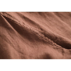 リネンシャツ　シンプル長袖シャツ　水洗い柔らかいリネンシャツ　リネン100％　5色3サイズ　L314BR 7枚目の画像