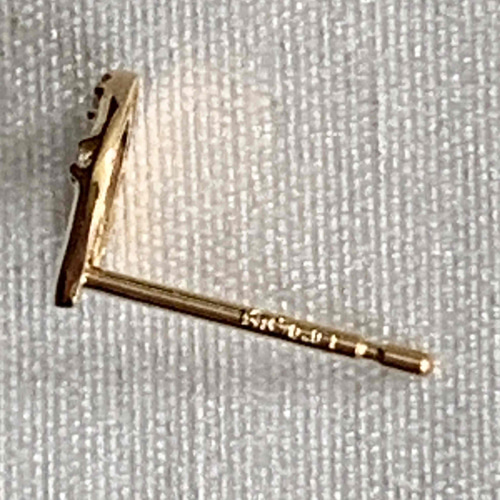 地金＊18金【6×6mmホースシューピアス】天然ダイヤモンド0.02ct