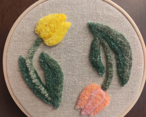 ニードルポイントアートワーク チューリップ 刺繍画 ハンドメイド 額無し 送料無料！チューリップ（パンチニードル） その他インテリア雑貨