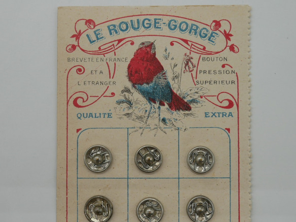 フランスアンティ―クスナップボタンシートS（LE ROUGE-GORGE） 3枚目の画像