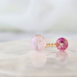リング 指輪 重ね付け フリーサイズ 調整可能 花 天然石 レジン 紫 アメジスト かわいい 母の日 花以外 11枚目の画像