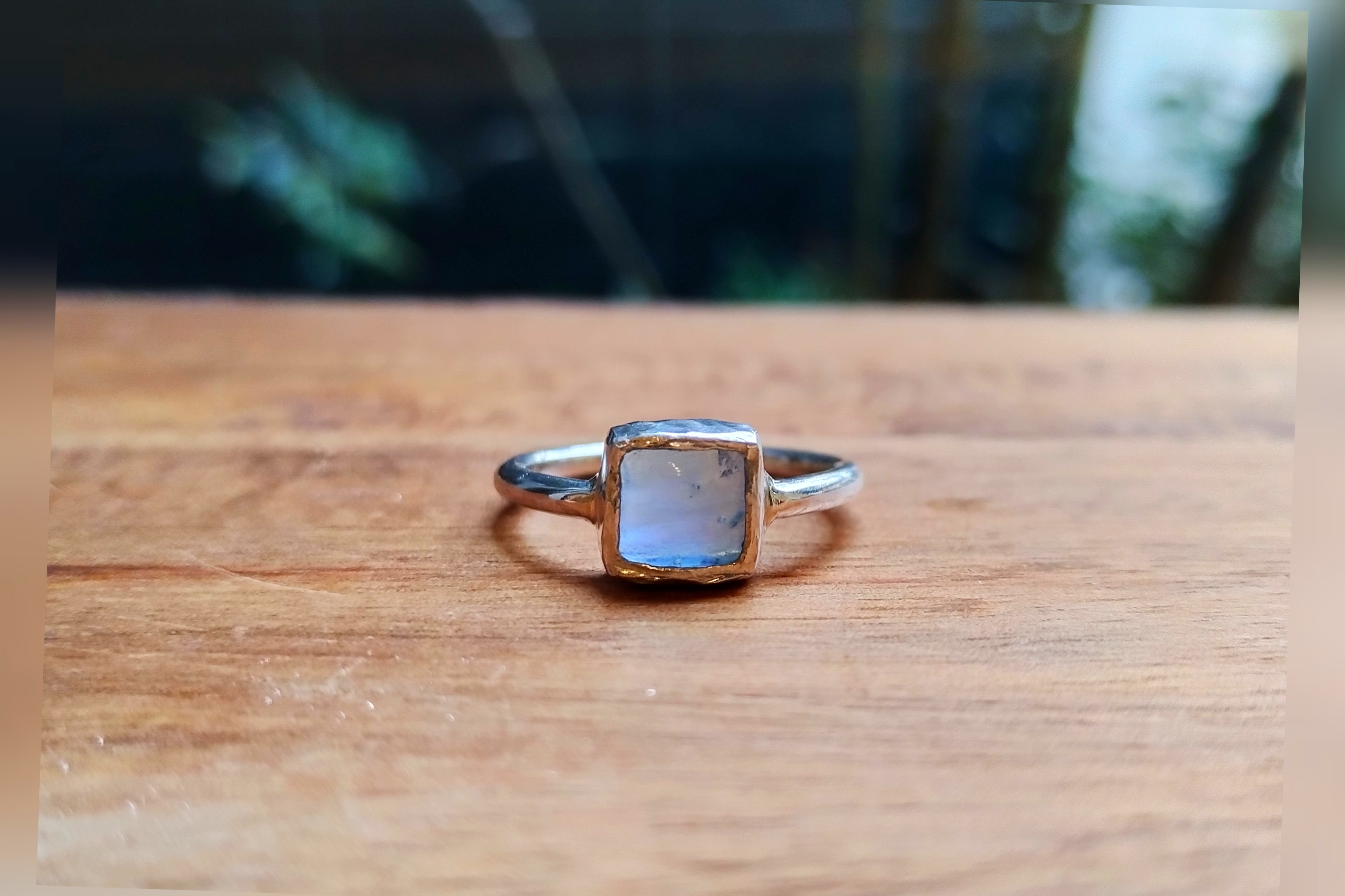 アクアマリン×銀の指輪 /純銀&silver950シルバーリング