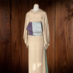 *和服布料* 成人平子腰帶由兩種春亞紡製成，半寬。長420cm。 第5張的照片