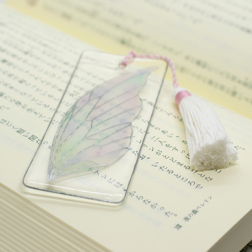 手描き栞(しおり) 風の道しるべ《Fairy》お好きな色でタッセル