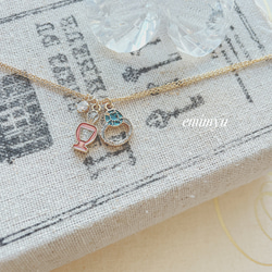 Perfume Bottle & Ring  Double Chain Necklace 3枚目の画像