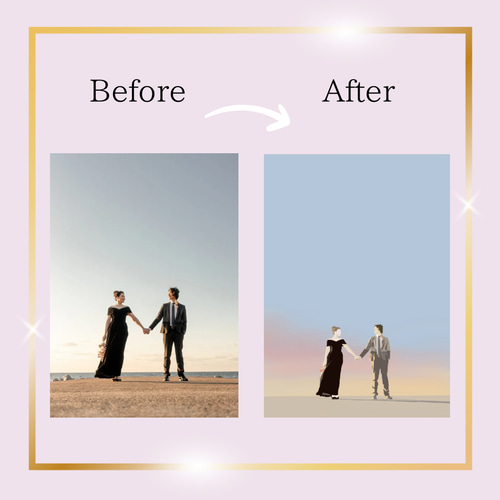 思い出の写真をウェルカムボードに！想い出の写真に想いのポエム A4サイズ ウェルカムスペースにおすすめ！思い出の写真を絵にします