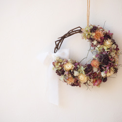 2.ミナヅキリース 楽天市場】アジサイ・秋色ミナヅキのリース/ドライフラワー/お祝い・お