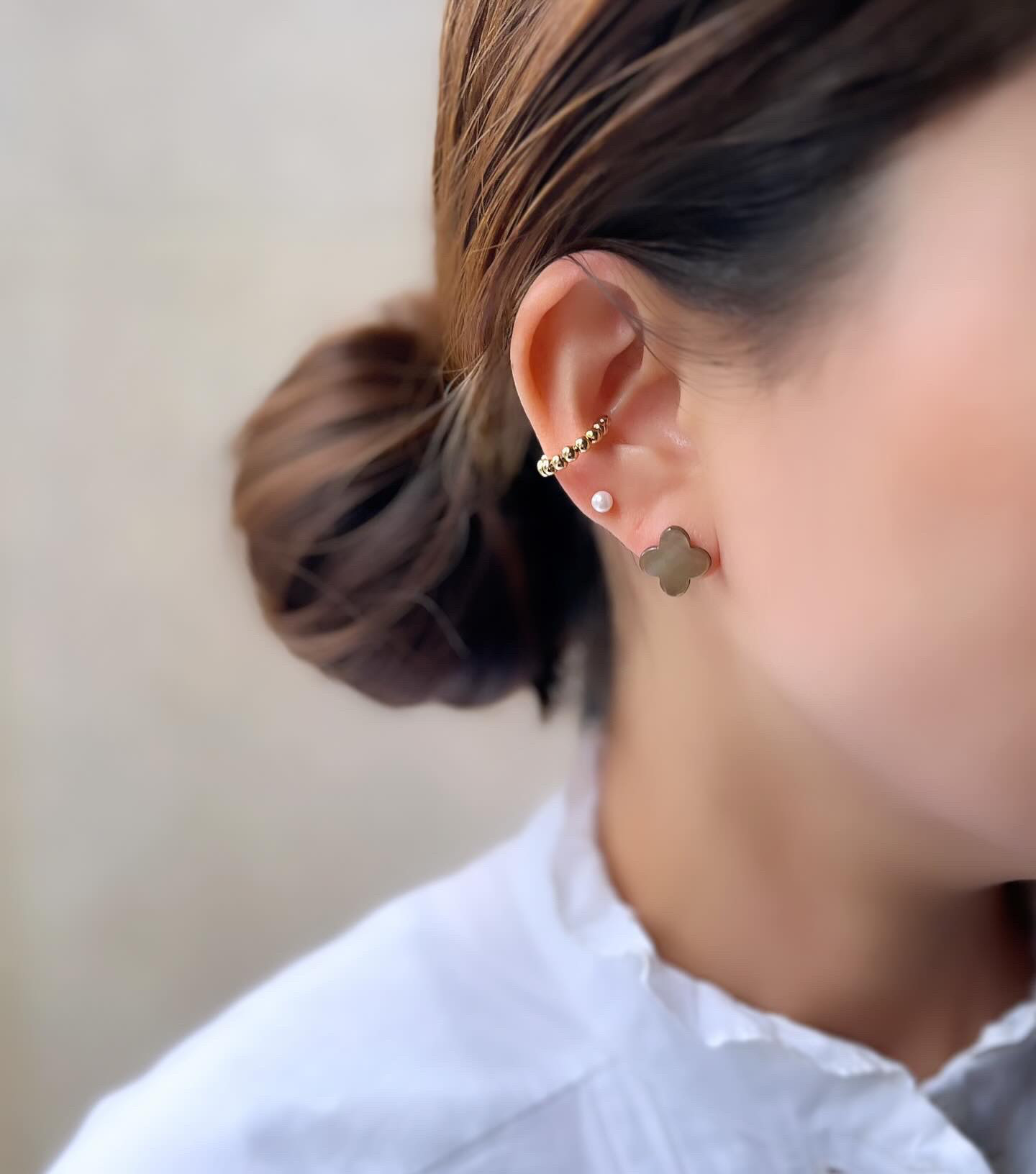 【♣︎Happy Clover♣︎】ハッピークローバー 重ね付けSET パールブラウン