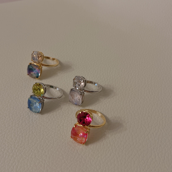 marble crystal 2color ring 4枚目の画像