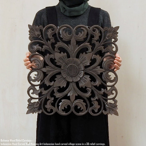 レリーフ 40cmx40cm DB アートパネル ウッドレリーフ 木彫り フレーム