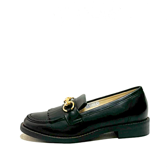 本革のキルト付ビットローファー／BLK／日本製／26006 