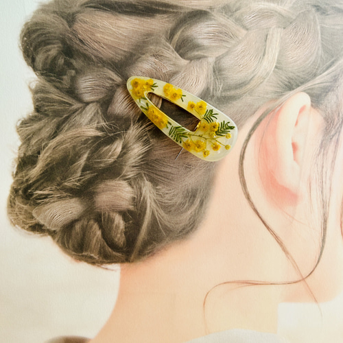 ミモザのヘアクリップ ヘアクリップ・バナナクリップ nojico*** 通販 
