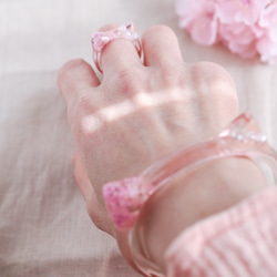 【Creema限定春の福袋】桜咲くピンクねこ耳セット 金属アレルギー対応 2枚目の画像
