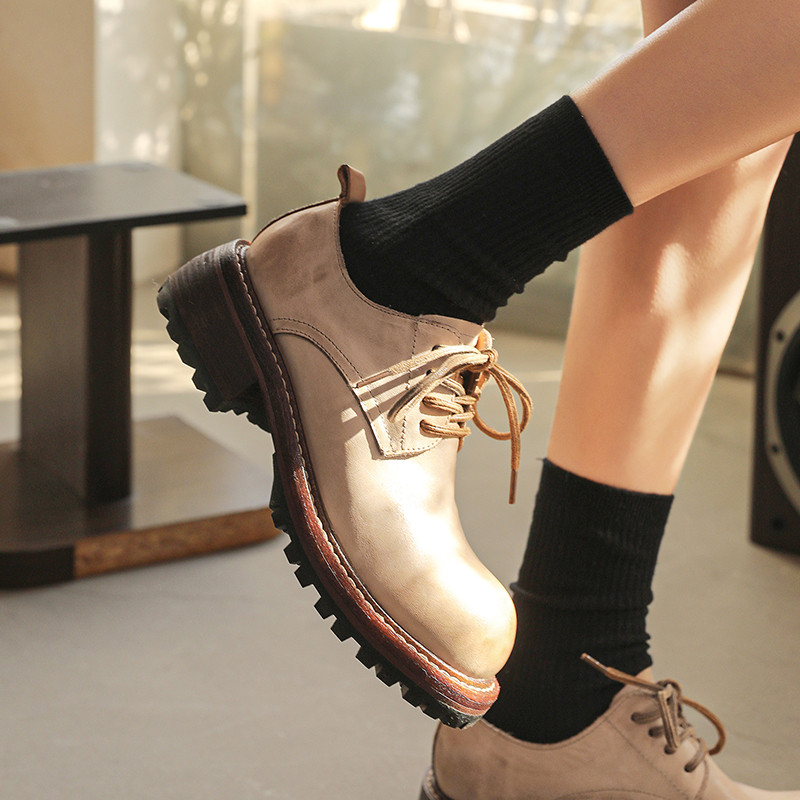 24新作レディース柔らかく馬皮軽量靴お洒落シンプルシューズ個性厚底パンプス22.5cm～25cm #912⭐配送無料⭐