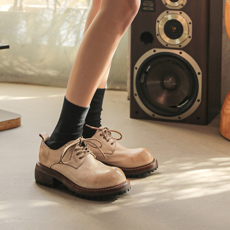 24新作レディース柔らかく馬皮軽量靴お洒落シンプルシューズ個性厚底パンプス22.5cm～25cm #912⭐配送無料⭐