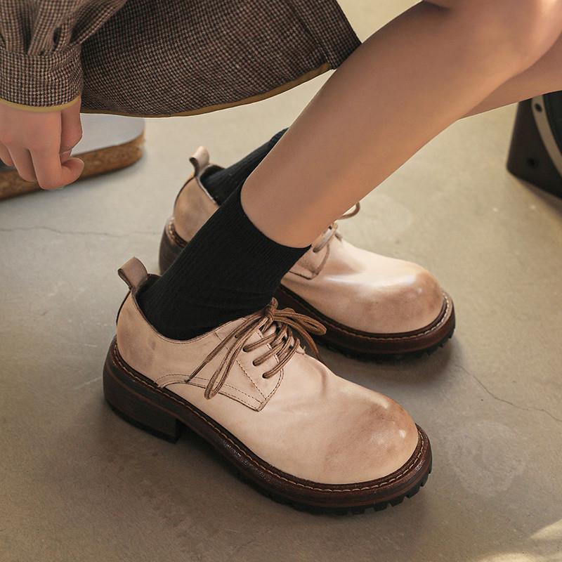 24新作レディース柔らかく馬皮軽量靴お洒落シンプルシューズ個性厚底パンプス22.5cm～25cm #912⭐配送無料⭐