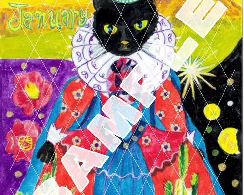 きみねこ絵画　❀龍繋ぎ❀ 1月の猫姫様」の絵（複製画） 絵画 プリンセス香龍 通販