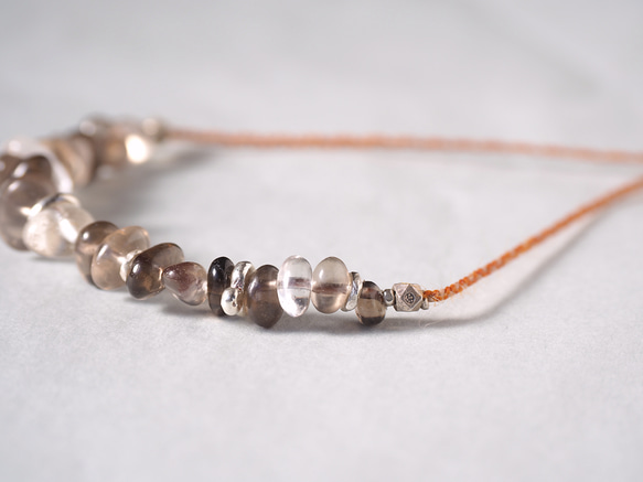 -Smoky quartz- short necklace 3枚目の画像