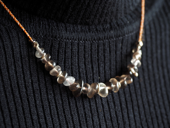 -Smoky quartz- short necklace 7枚目の画像