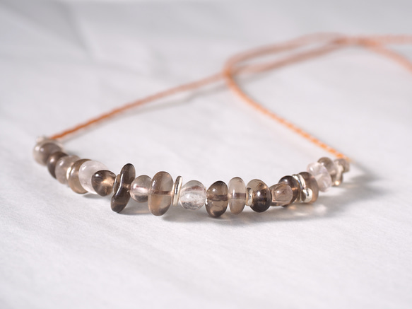 -Smoky quartz- short necklace 2枚目の画像