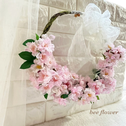 八重桜のリースブーケ〜spring2024〜 3枚目の画像