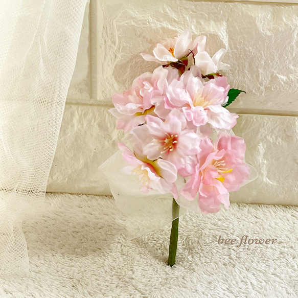 八重桜のリースブーケ〜spring2024〜 4枚目の画像