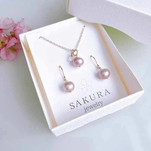 saiジュエリー　パールとピンクトルマリンのネックレス　idee saiジュエリー パールとピンクトルマリンのネックレス idee